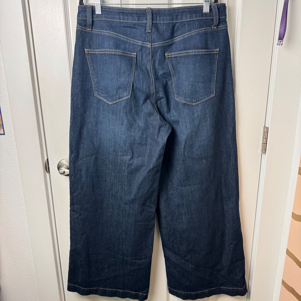Sonoma Goods For Life Jeans Women 14 Blue Wide Leg High Rise Cropped Denim - Picture 5 of 10